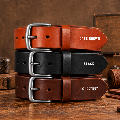 🔥 Ceinture en cuir de buffle pleine fleur fabriquée à la main – Conçue pour durer