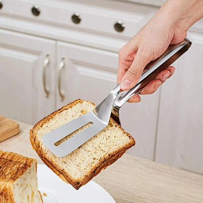 🔥 Pince de cuisine multifonctionnelle en acier inoxydable – Spatule et pince tout-en-un ! 🍔✨