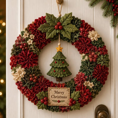 🎄 Kit de couronne de Noël à réaliser soi-même avec une création sur tableau d'affichage – Décoration de porte de Noël faite main