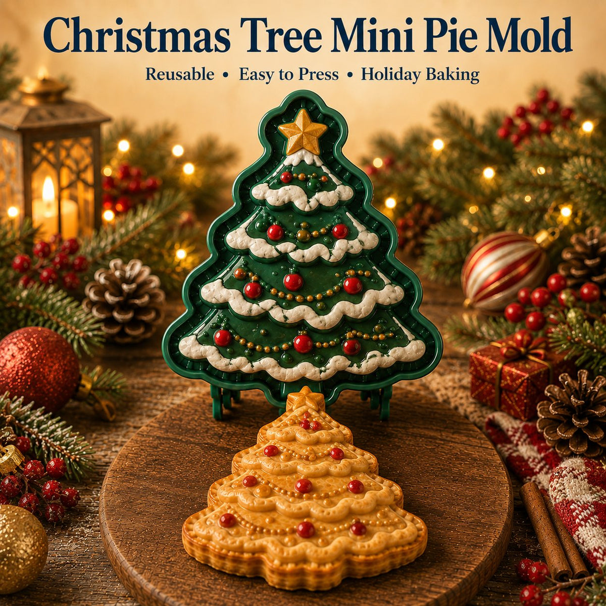 🎄 Collection de 8 moules à mini-tartes de Noël aux motifs variés