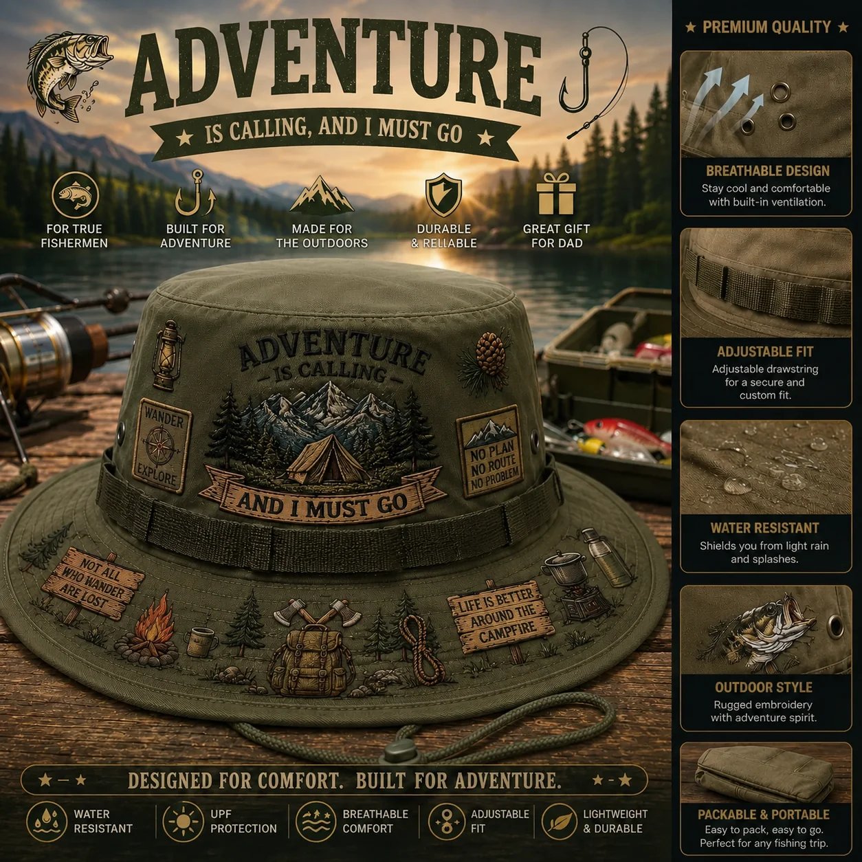 🌲L'aventure, c'est un art de vivre – Chapeau Boonie