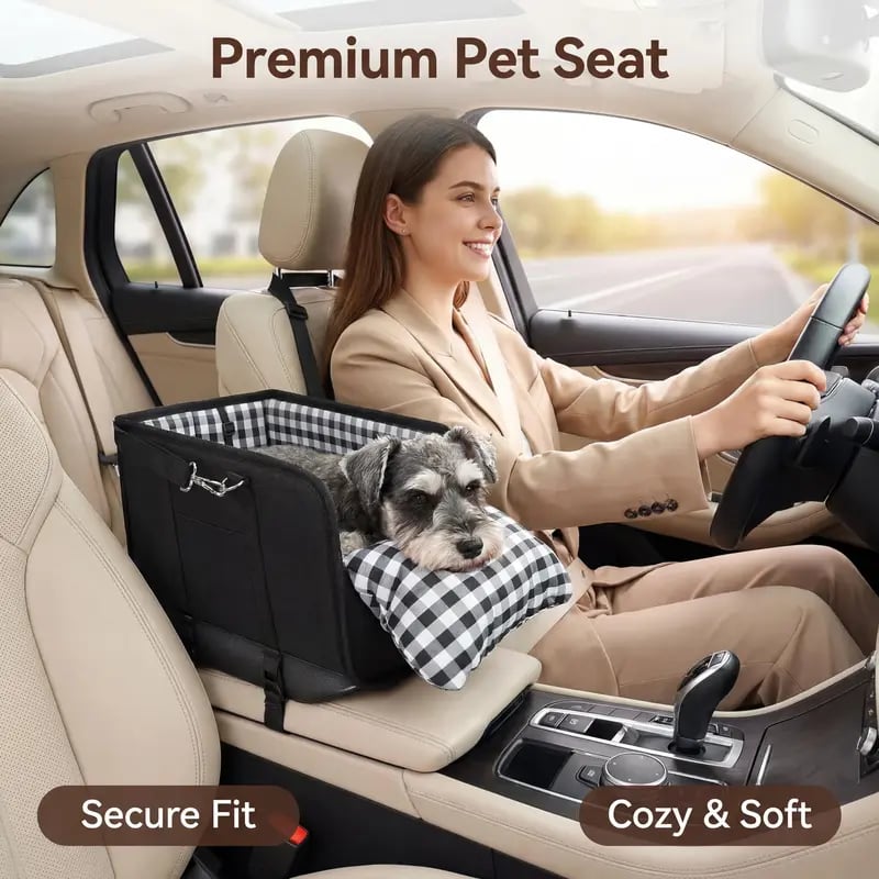 🔥SOLDES 2026 : 50 % DE RÉDUCTION – Siège auto indispensable pour chiens, à installer sur la console centrale – Siège rehausseur pour petits animaux de compagnie qui apaise leur anxiété🐶🚗