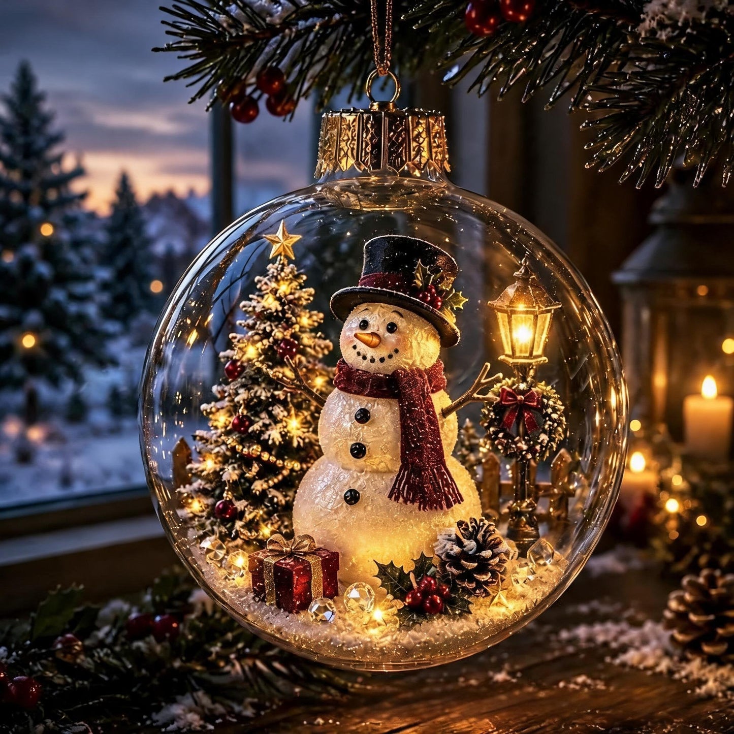 🎄Boule de Noël lumineuse avec diorama – Un petit monde hivernal entre vos mains