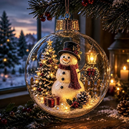 🎄Boule de Noël lumineuse avec diorama – Un petit monde hivernal entre vos mains