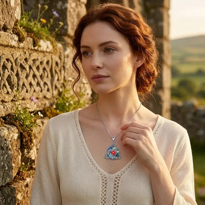 ✨Collier avec nœud celtique de la Trinité et pierre de naissance – Un symbole chargé de sens, représentant l'amour et le lien ❤️