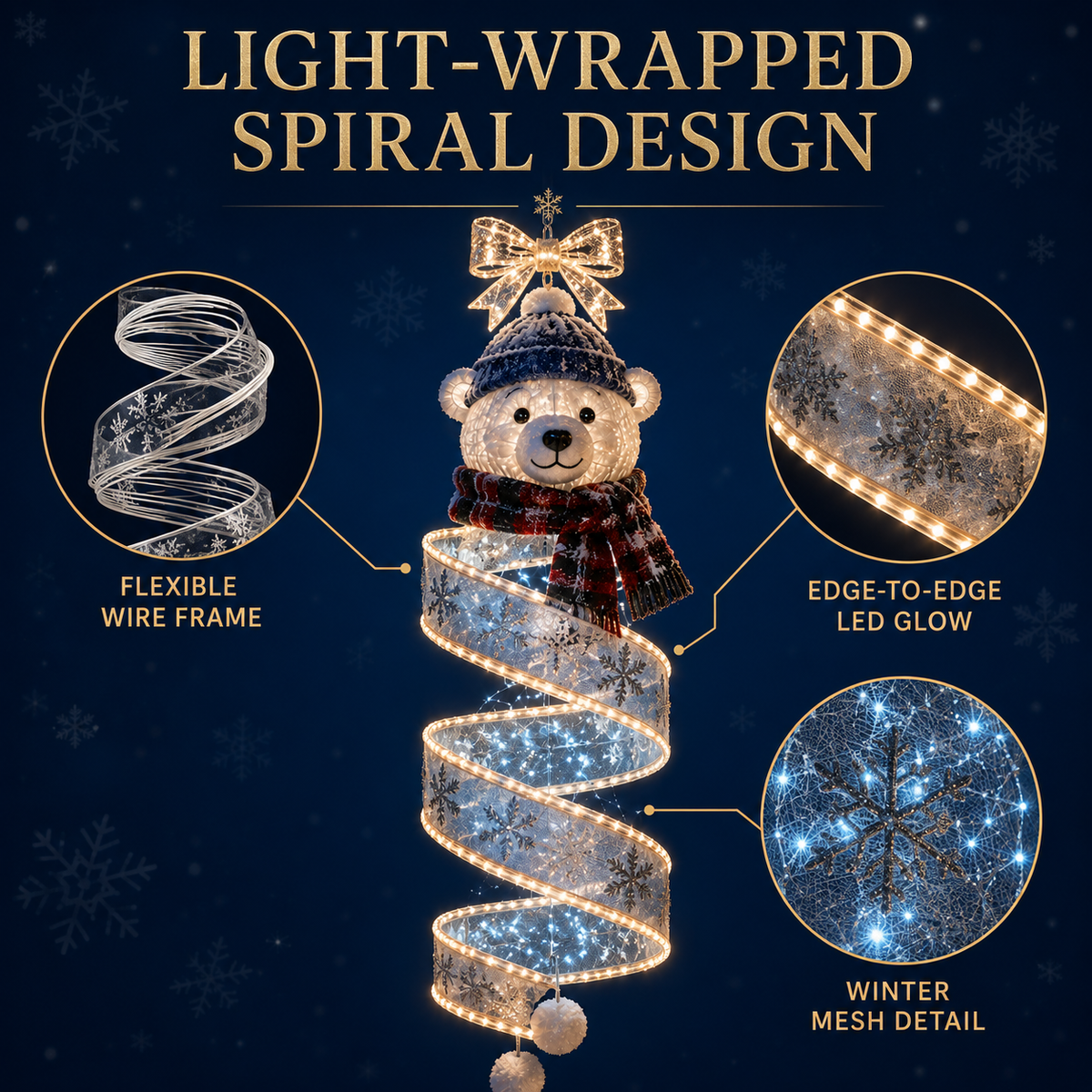 🎄Collection Magie de Noël guirlandes lumineuses LED en spirale