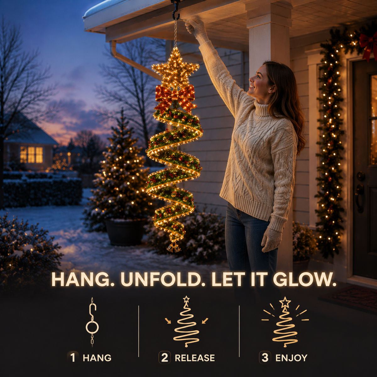 🎄Collection Magie de Noël guirlandes lumineuses LED en spirale