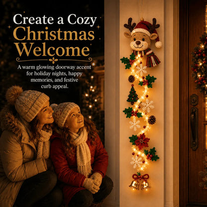 🎄MerryCascade™ Décoration de porte de Noël lumineuse | 6 modèles festifs et lumineux, avec une lueur chaleureuse, des détails en relief et une décoration verticale peu encombrante ✨