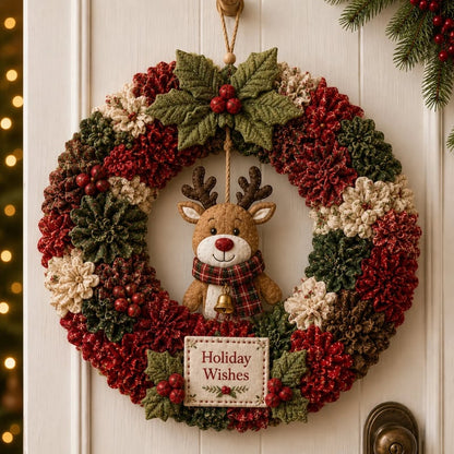 🎄 Kit de couronne de Noël à réaliser soi-même avec une création sur tableau d'affichage – Décoration de porte de Noël faite main