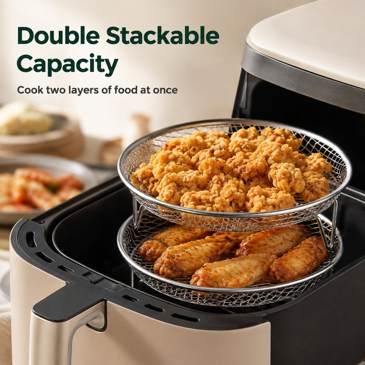 🔥🥘 Grille en acier inoxydable pour friteuse à air chaud – Croustillant sans effort