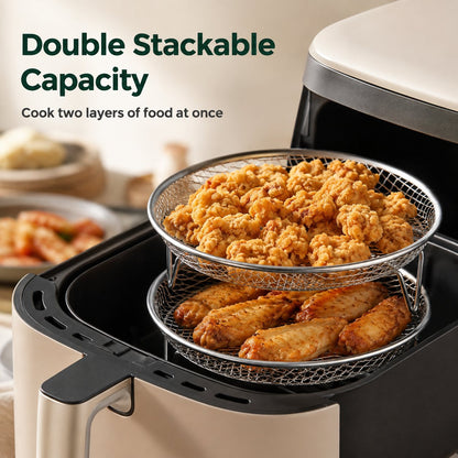🔥🥘 Grille en acier inoxydable pour friteuse à air chaud – Croustillant sans effort