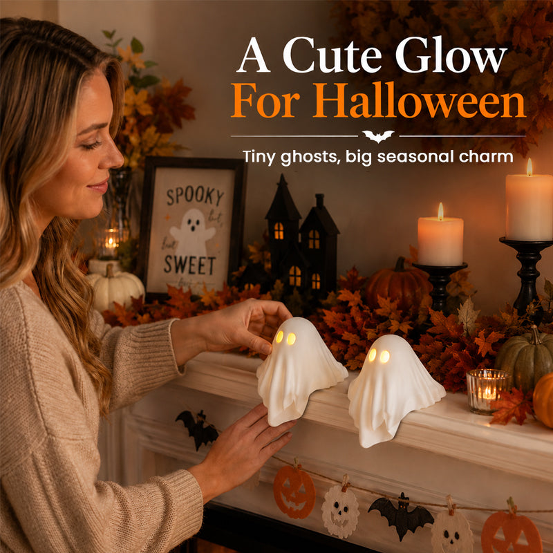 👻✨ Petit fantôme lumineux à poser — créez dès maintenant une ambiance d'Halloween chaleureuse chez vous ! 🕯️🎃