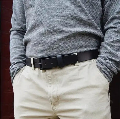🔥 Ceinture en cuir de buffle pleine fleur fabriquée à la main – Conçue pour durer