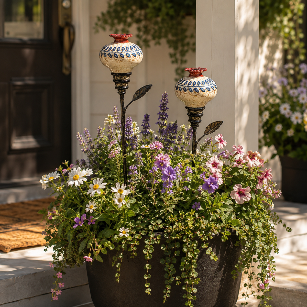 🐦🌸 Mangeoire à colibris en céramique en forme de fleur – Une ambiance de jardin romantique avec une touche vintage ! ✨