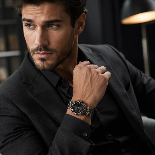 ⌚ OFFRE À DURÉE LIMITÉE : 50 % DE RÉDUCTION ! ✨ Montre en quartz pour homme en forme de griffe – Cadran rouge, bracelet sculptural, style audacieux 🔥