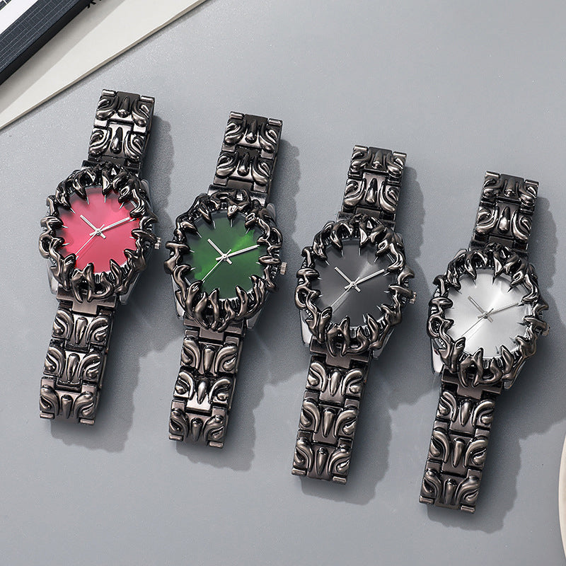 ⌚ OFFRE À DURÉE LIMITÉE : 50 % DE RÉDUCTION ! ✨ Montre en quartz pour homme en forme de griffe – Cadran rouge, bracelet sculptural, style audacieux 🔥