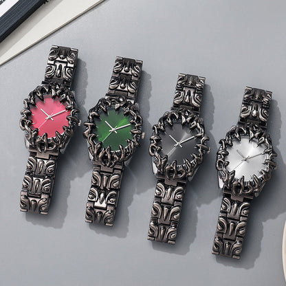 ⌚ OFFRE À DURÉE LIMITÉE : 50 % DE RÉDUCTION ! ✨ Montre en quartz pour homme en forme de griffe – Cadran rouge, bracelet sculptural, style audacieux 🔥
