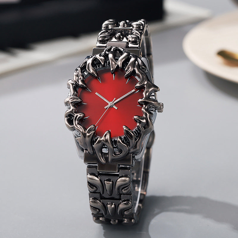 ⌚ OFFRE À DURÉE LIMITÉE : 50 % DE RÉDUCTION ! ✨ Montre en quartz pour homme en forme de griffe – Cadran rouge, bracelet sculptural, style audacieux 🔥