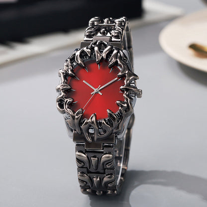 ⌚ OFFRE À DURÉE LIMITÉE : 50 % DE RÉDUCTION ! ✨ Montre en quartz pour homme en forme de griffe – Cadran rouge, bracelet sculptural, style audacieux 🔥