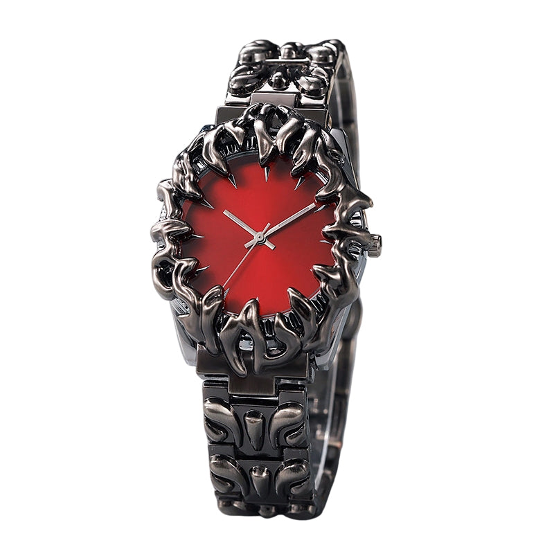 ⌚ OFFRE À DURÉE LIMITÉE : 50 % DE RÉDUCTION ! ✨ Montre en quartz pour homme en forme de griffe – Cadran rouge, bracelet sculptural, style audacieux 🔥