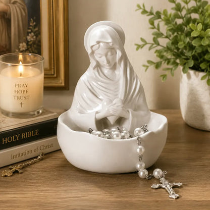 ✨🏛 Plateau à bijoux de bureau en résine de qualité supérieure : élégant bol de rangement blanc pour coiffeuse ! ✨🧕