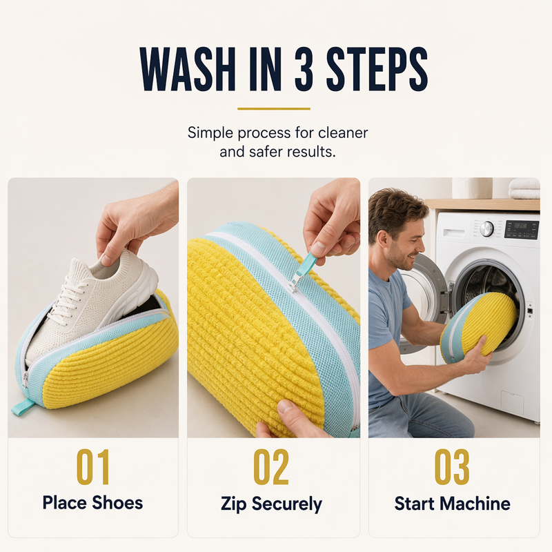👟✨ Sac de lavage pour chaussures - Protégez vos chaussures à chaque lavage ! 🫧