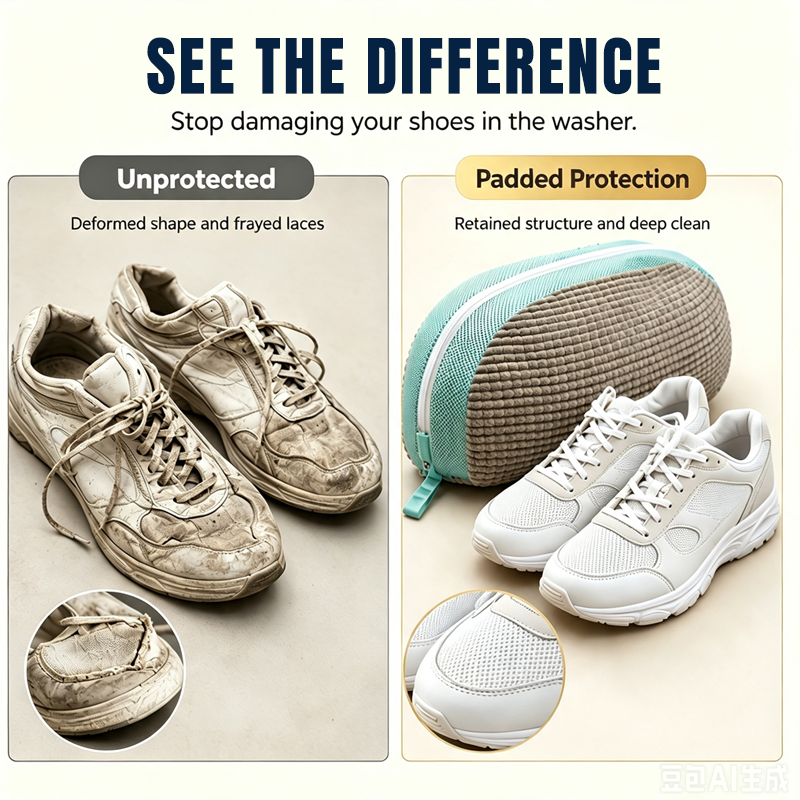 👟✨ Sac de lavage pour chaussures - Protégez vos chaussures à chaque lavage ! 🫧