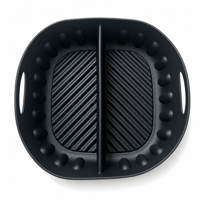 🍳🧁 Feuille en silicone réutilisable à compartiments pour friteuse à air chaud — préparez deux saveurs à la fois