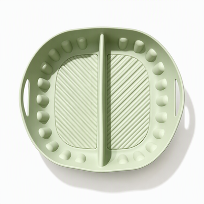 🍳🧁 Feuille en silicone réutilisable à compartiments pour friteuse à air chaud — préparez deux saveurs à la fois