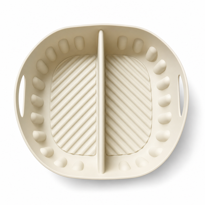 🍳🧁 Feuille en silicone réutilisable à compartiments pour friteuse à air chaud — préparez deux saveurs à la fois